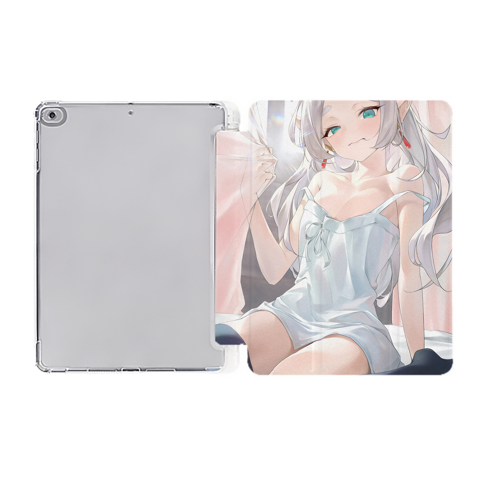 （画像用） 葬送のフリーレン Frieren IPad ケース ペン収納付き 三つ折りスタンド PUレザー×シリコン 対応機種9.5/10.5/10.9インチ